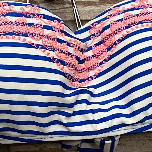 Blue, White and Pink Bikini Top - Picture 3 of 13